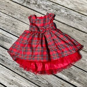 Infant Red Plaid Christmas Holiday Dress Size 12M